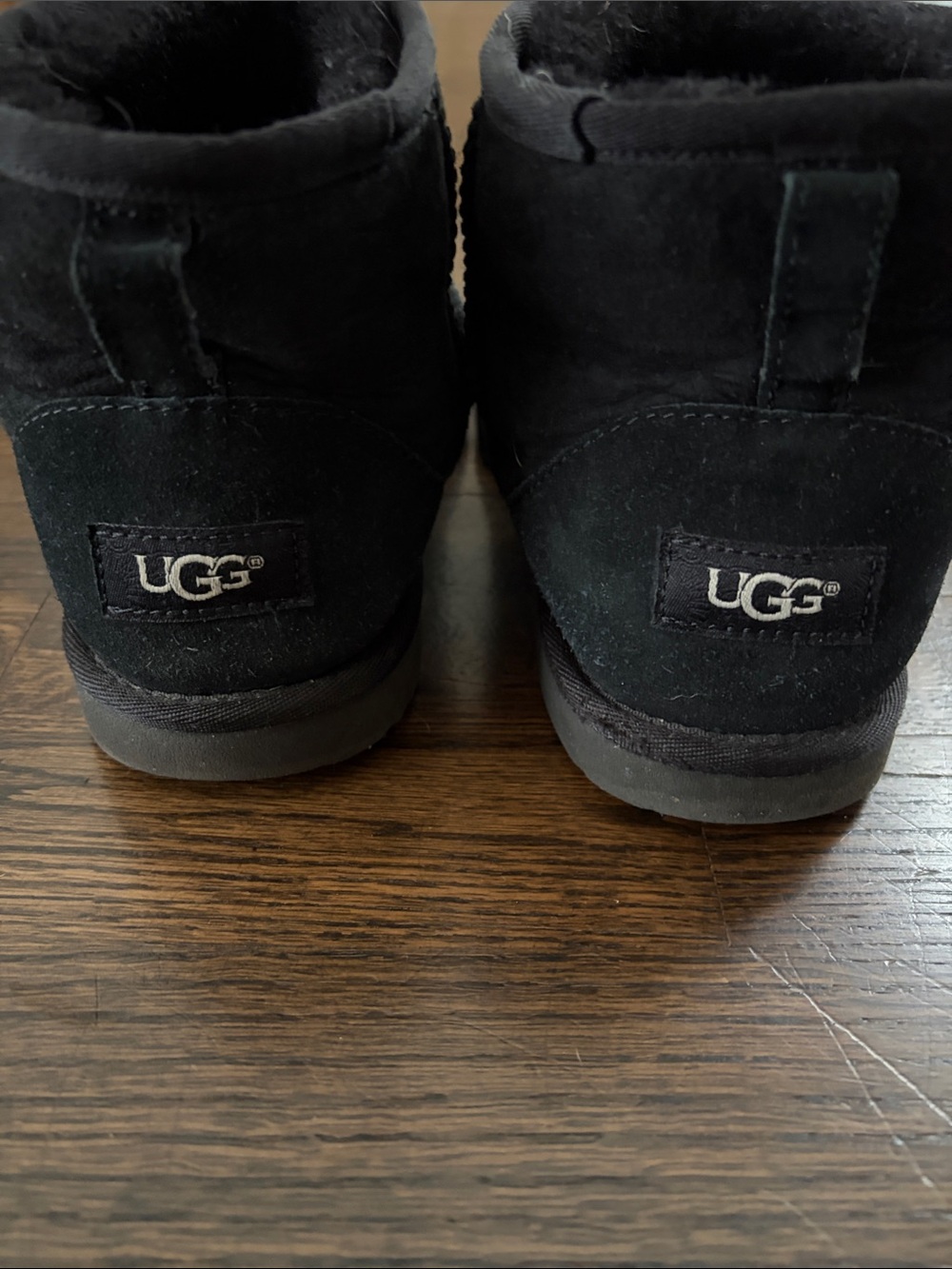 UGG Kids Short Black Suede Cozy Boot